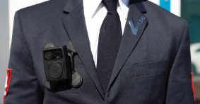 A man wearing a bodycam